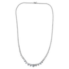 Collana a catena con diamanti SI/H graduati da 12,83 carati, oro bianco 14 carati