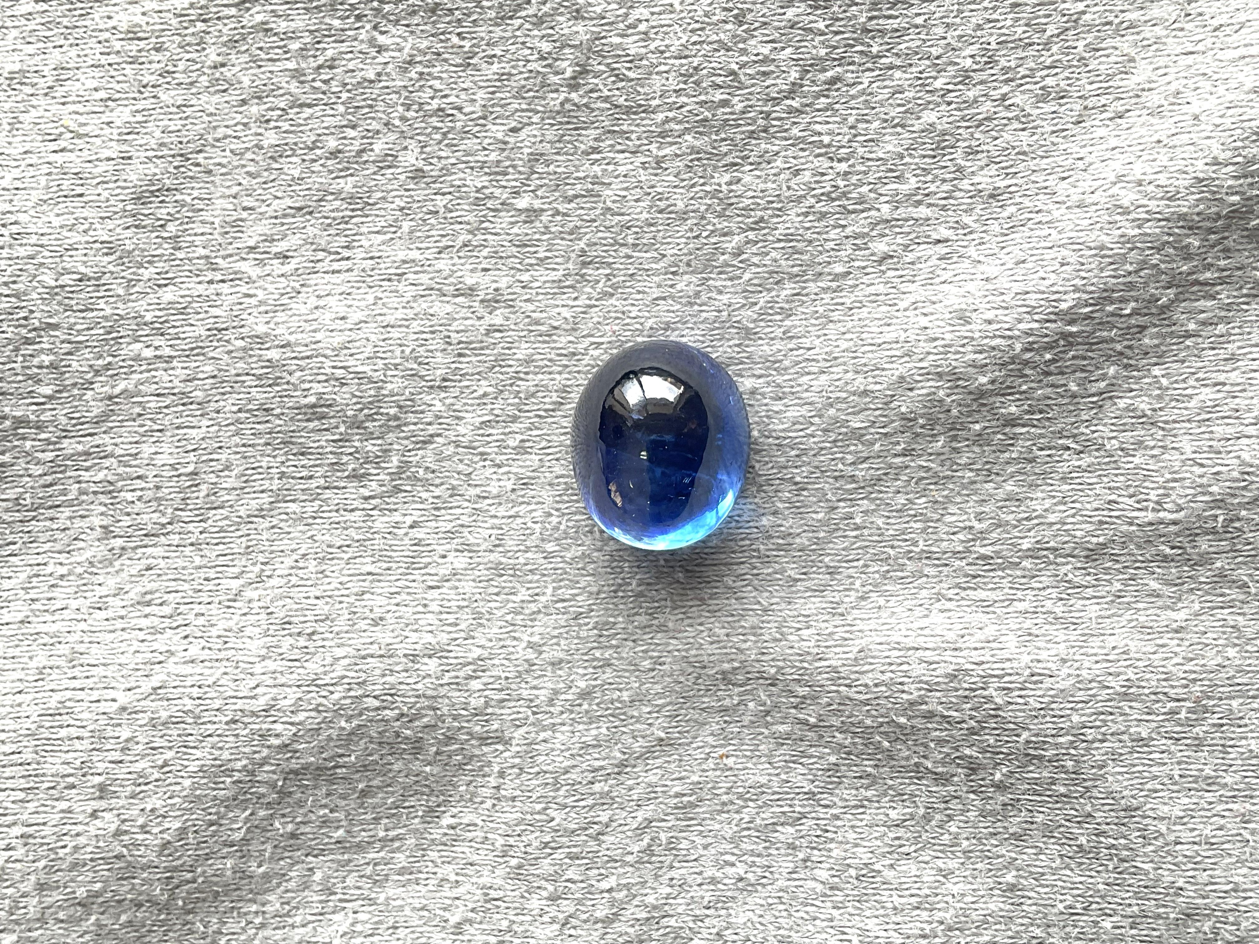 Women's or Men's 12.83 Carats Ceylon Blue Sapphire (Heated) Plain Cabochon Natural sapphire gem For Sale