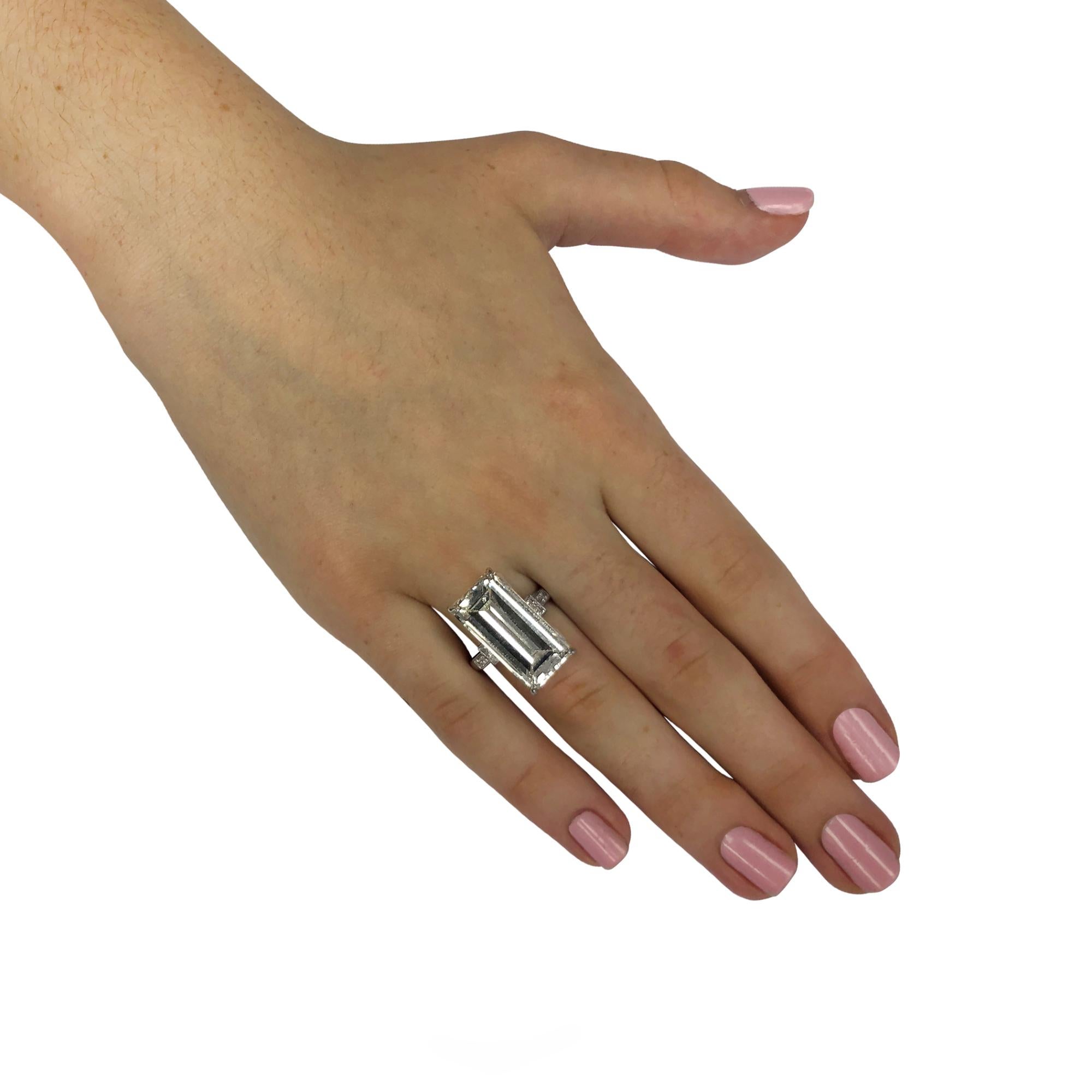 12.84 Carat Emerald Cut Diamond Platinum Engagement Ring In Excellent Condition In Miami, FL