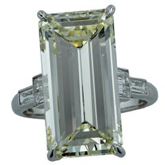 12.84 Carat Emerald Cut Diamond Platinum Engagement Ring
