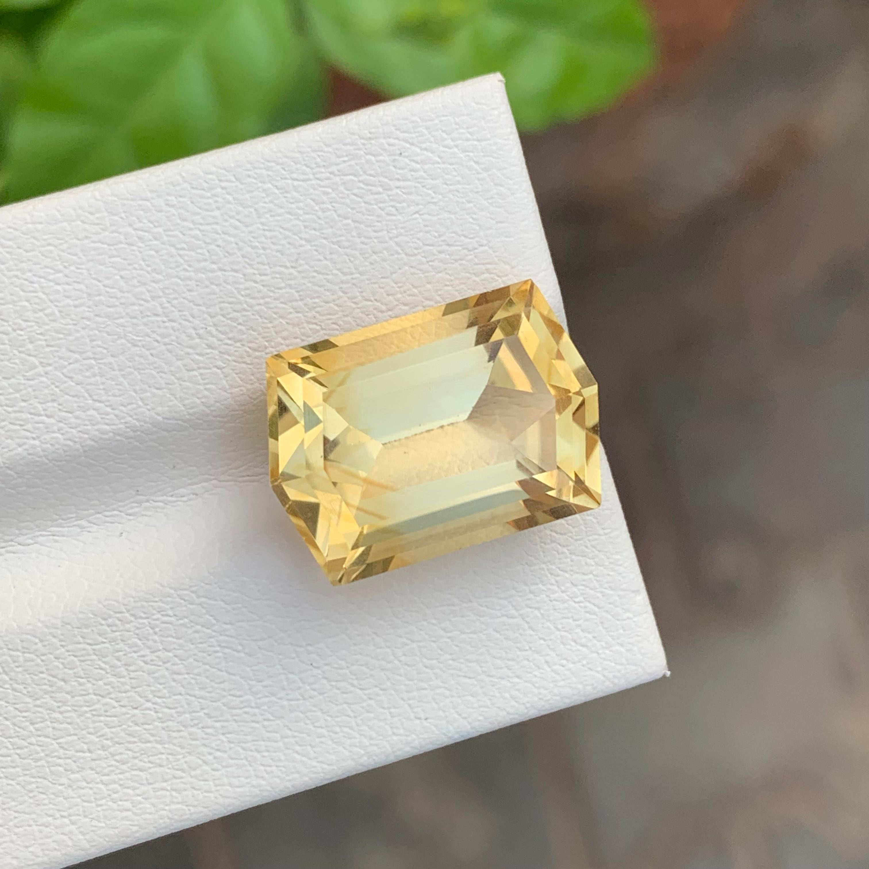 12.85 Carat Huge Natural Loose Yellow Citrine Hexagon Cut Gemstone For Necklace In New Condition For Sale In Peshawar, PK