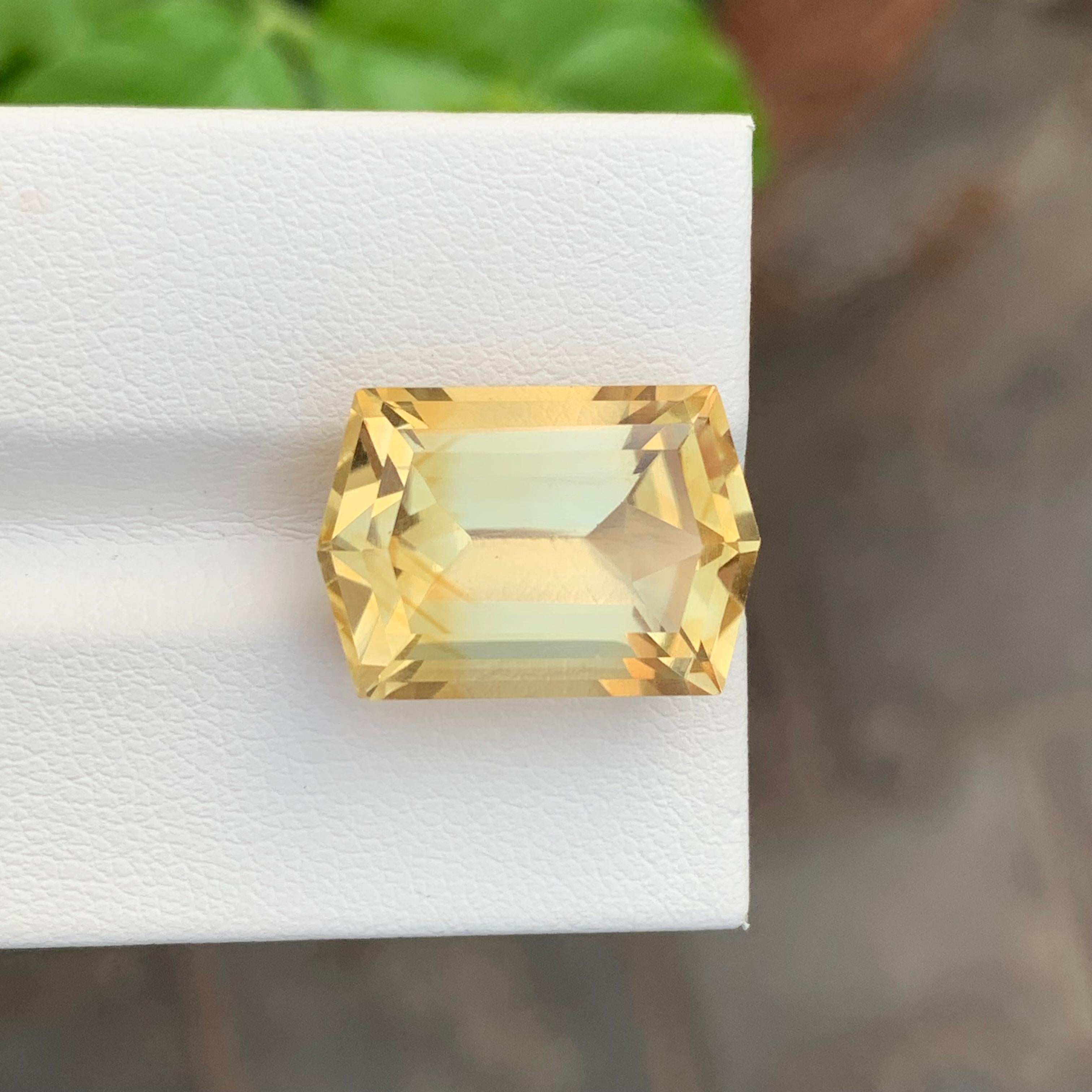 Women's or Men's 12.85 Carat Huge Natural Loose Yellow Citrine Hexagon Cut Gemstone For Necklace For Sale