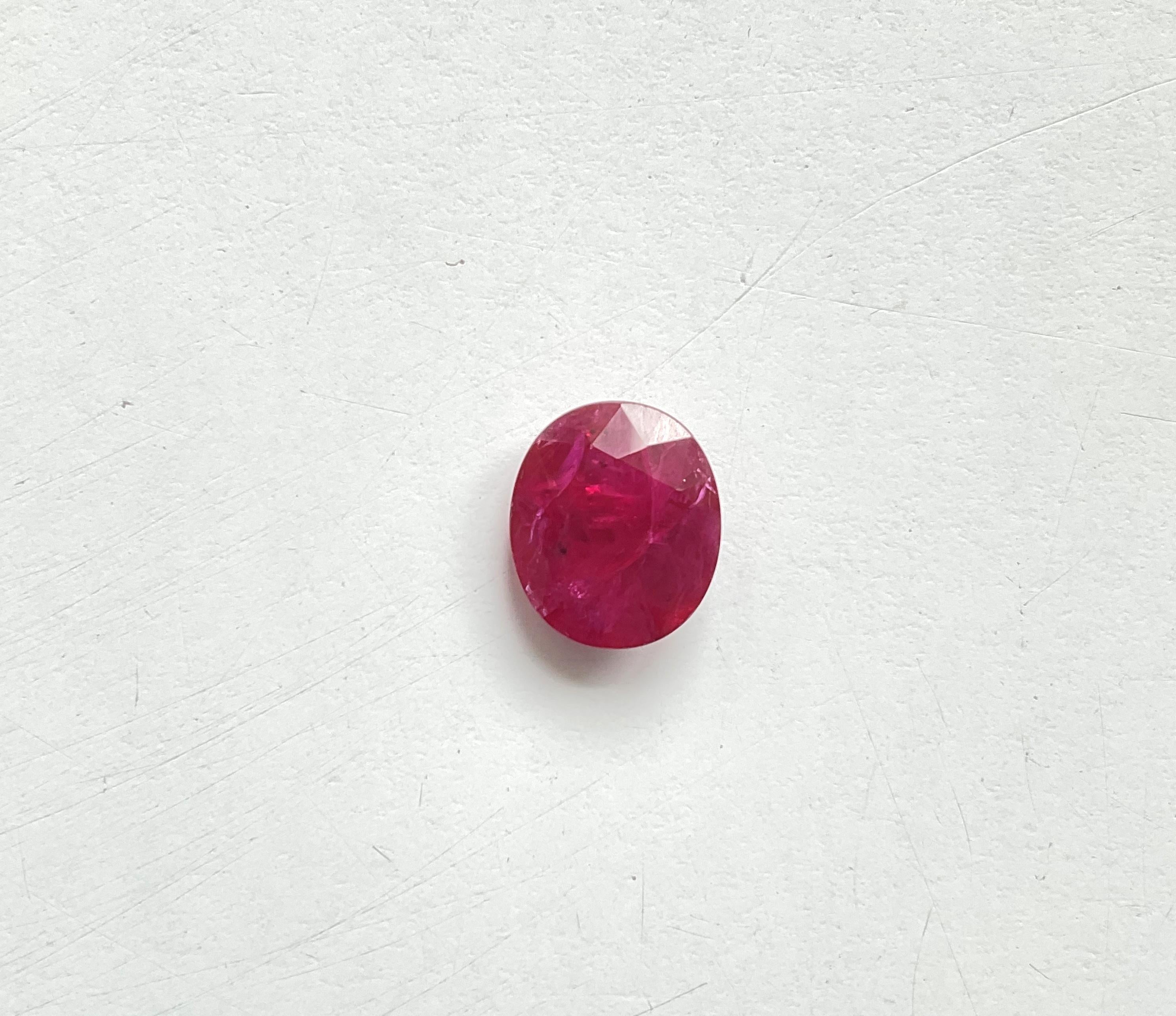 Women's or Men's 12.86 Carats Ruby Mozambique Oval Faceted Heated Cut Stone Top Quality Gemstone For Sale