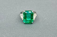 12.87 ct GIA Certified Natural Zambian Emerald & Diamond Ring