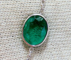 12.88 Carat Natural Emeralds Diamonds Yard Necklace 14 Karat*