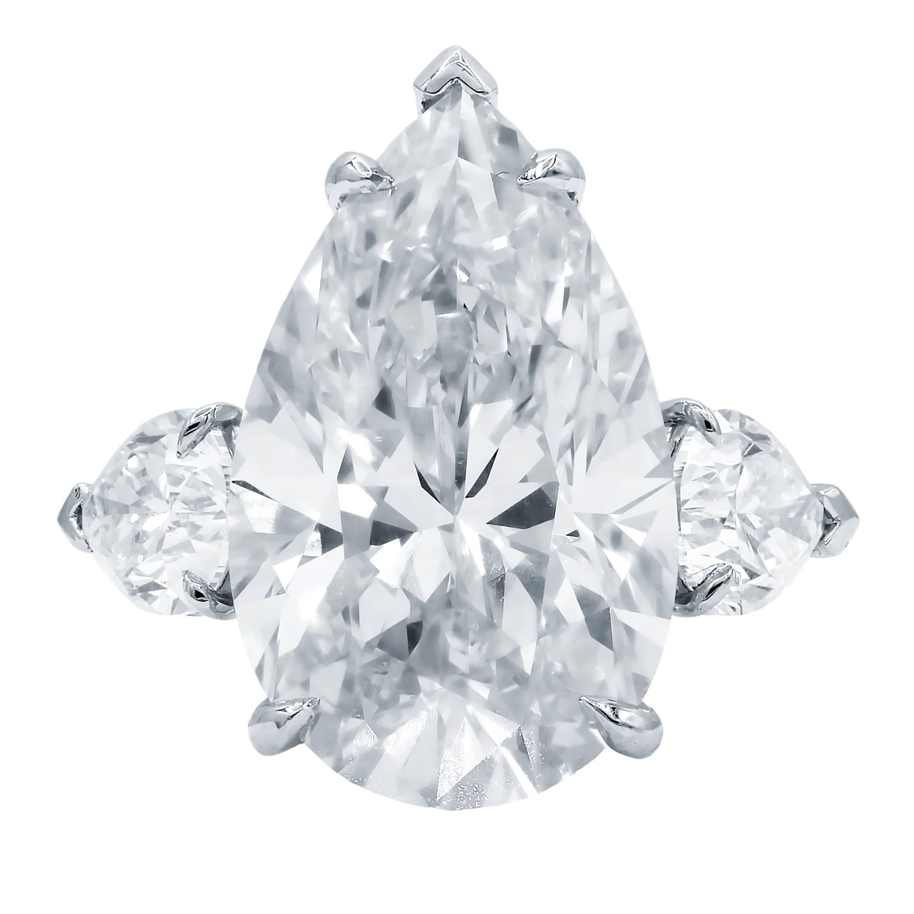12.88 Carat All GIA Certified Three-Stone Diamond Ring For Sale