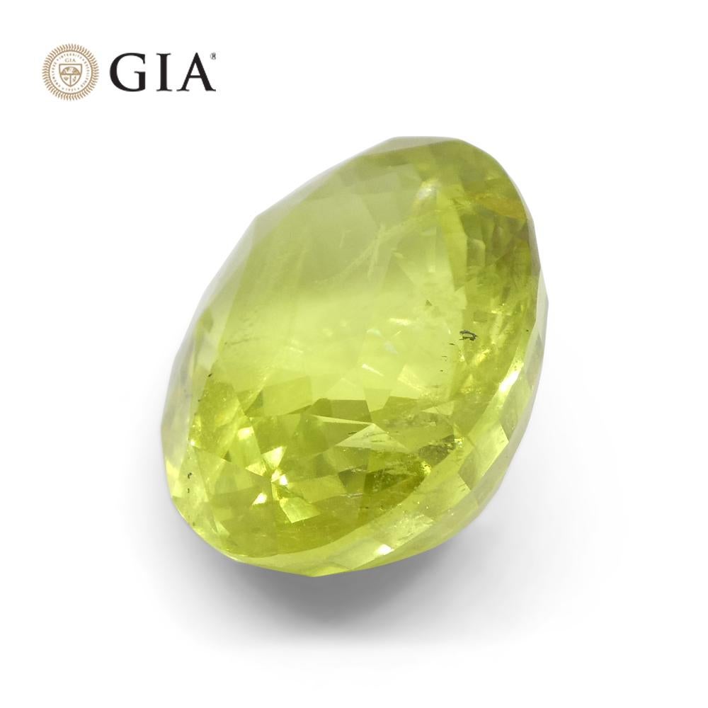 12.88ct Oval Green-Yellow Chrysoberyl GIA Certified Unheated For Sale 5