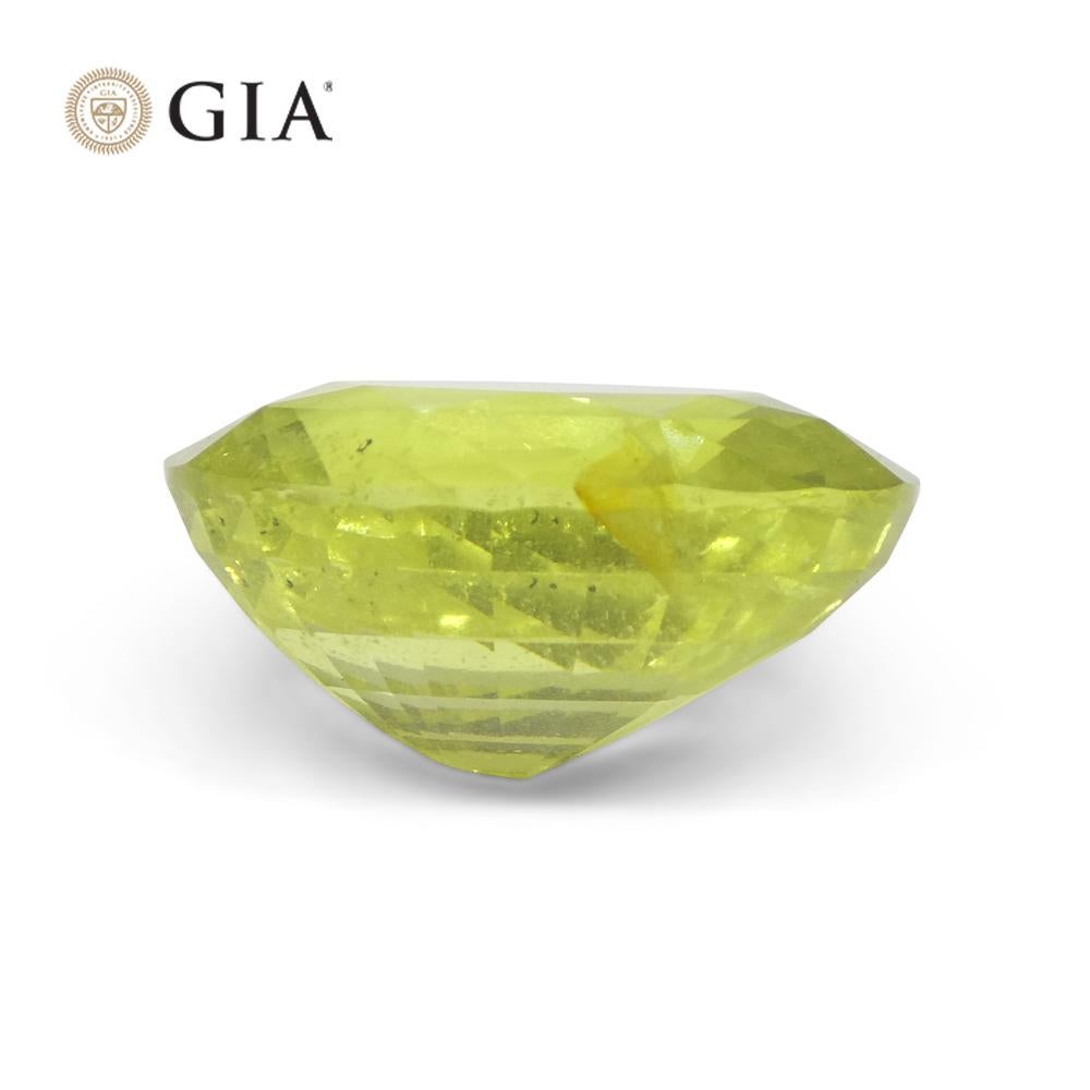 12.88ct Oval Green-Yellow Chrysoberyl GIA Certified Unheated For Sale 6