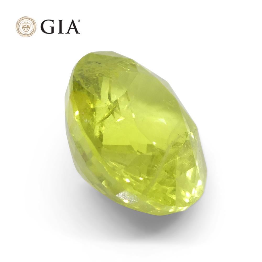 12.88ct Oval Green-Yellow Chrysoberyl GIA Certified Unheated For Sale 7