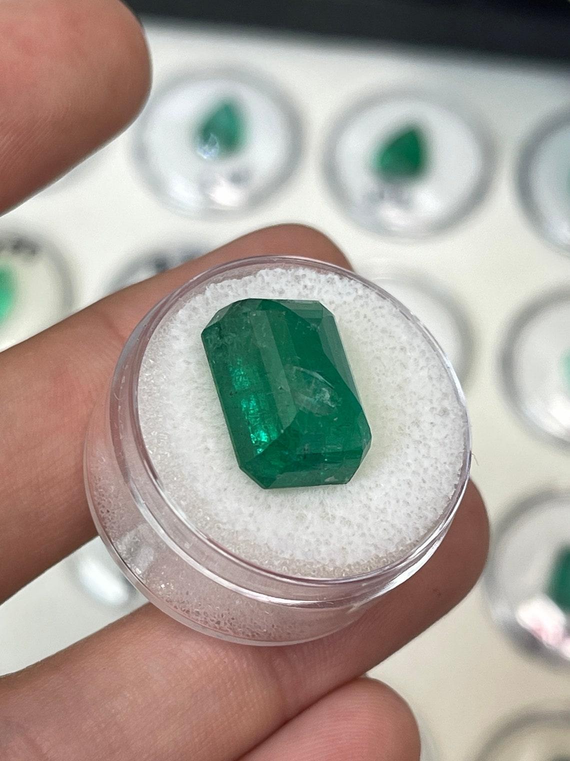 12,89 Karat 15,5x11 Kellygrüner sambischer Smaragd - Smaragdschliff Mai-Geburtsstein Edelstein im Angebot 2