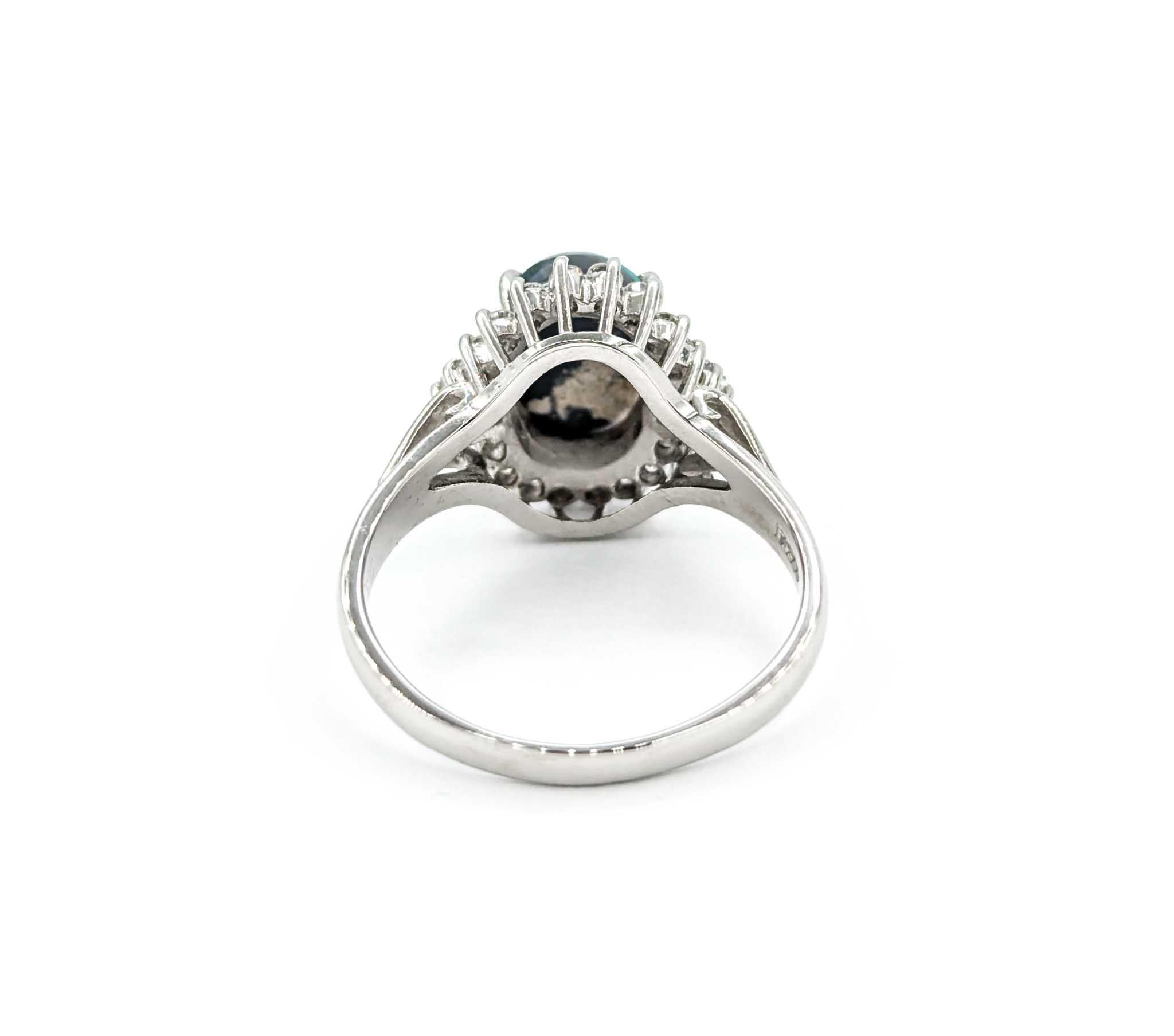1.28ct Black Opal with Diamond Halo in Platinum 2
