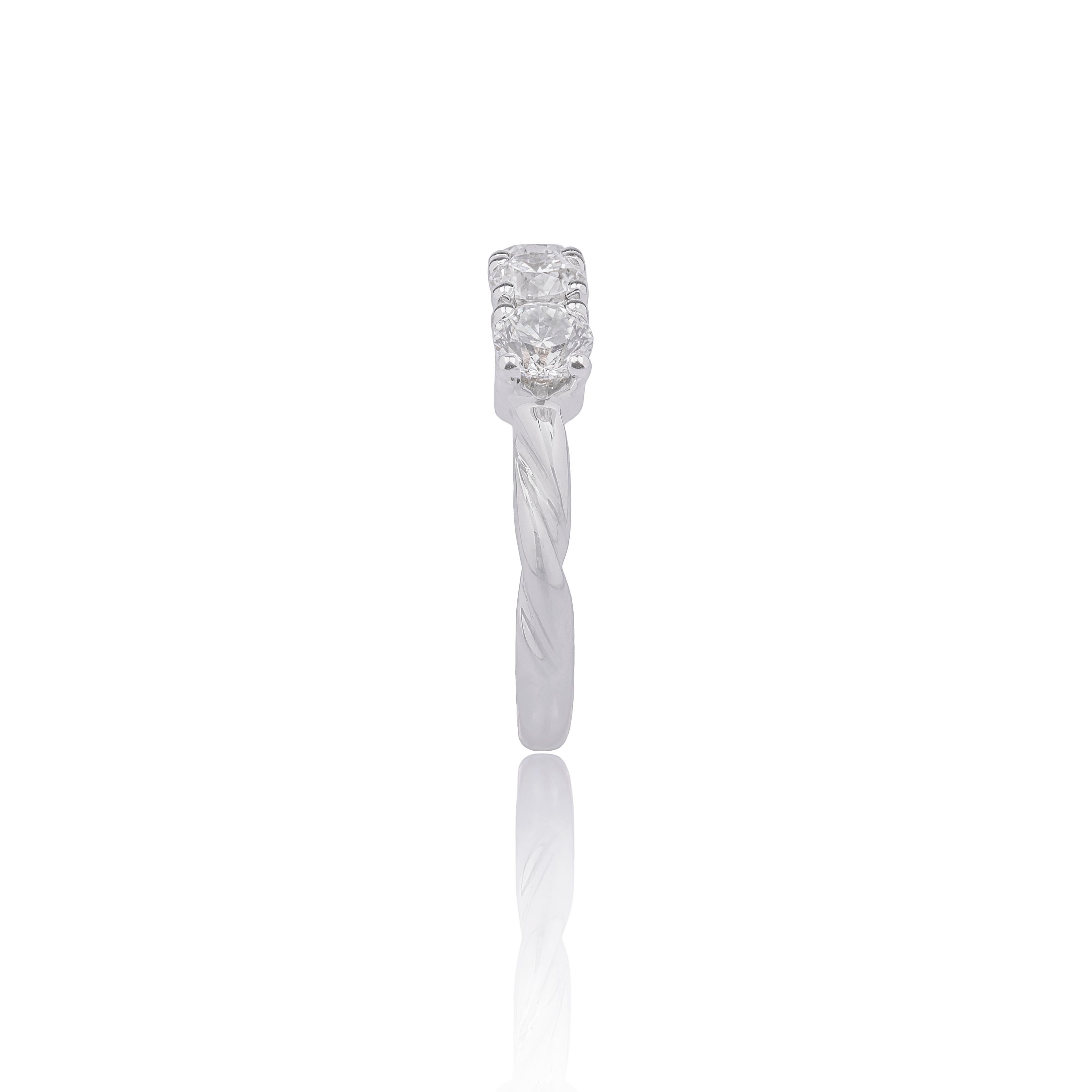 For Sale:  1.28ct Brilliant Cut Diamonds and 18k White Gold Trilogy Ring  3