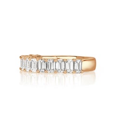 1,28ct Smaragdschliff Diamant Hochzeit Band in 18k Rose Gold