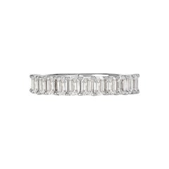 1.28ct Emerald Cut Diamond Wedding Band in 18k White Gold