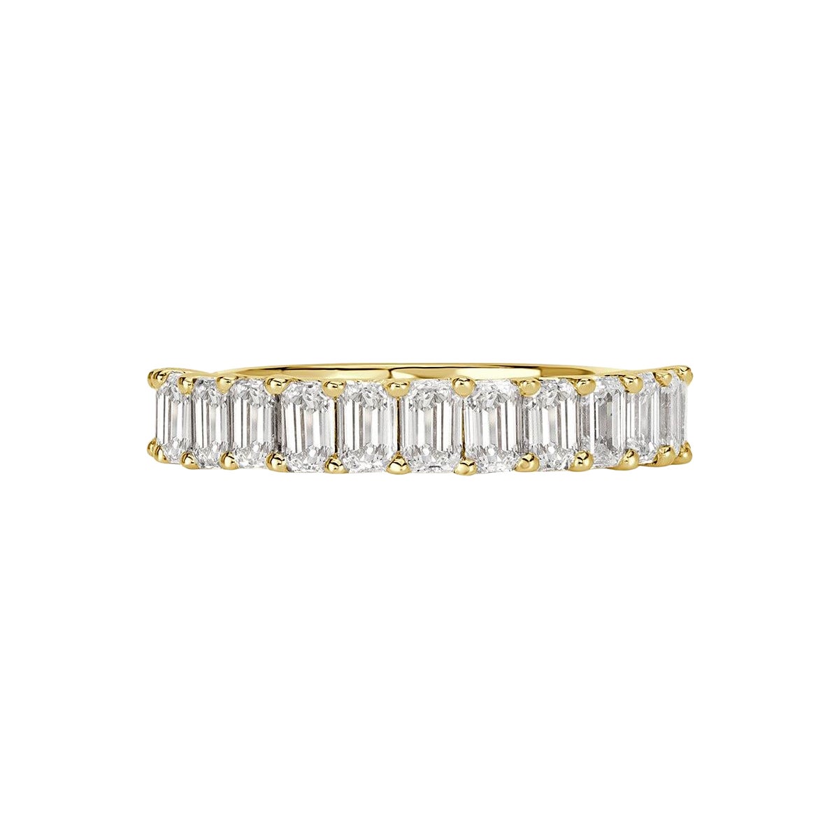 1.28ct Emerald Cut Diamond Wedding Band in 18k Yellow Gold