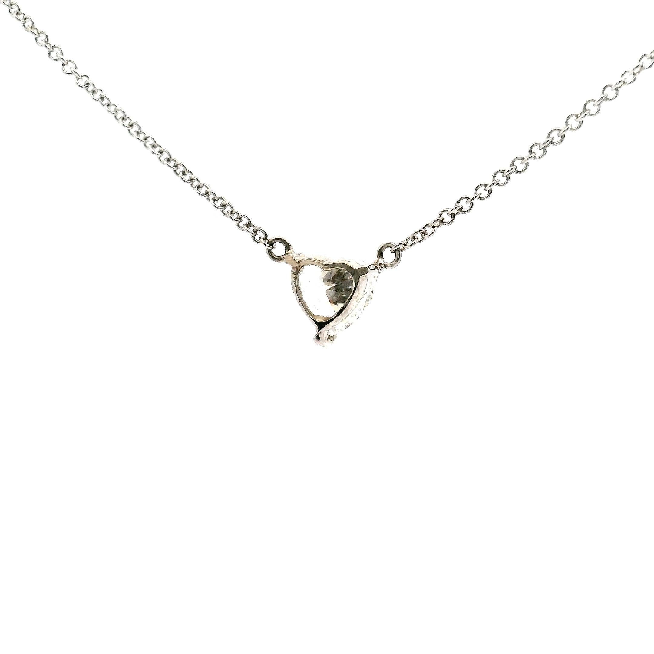 1.28ct. Floating Diamond Heart Pendant in vendita 2
