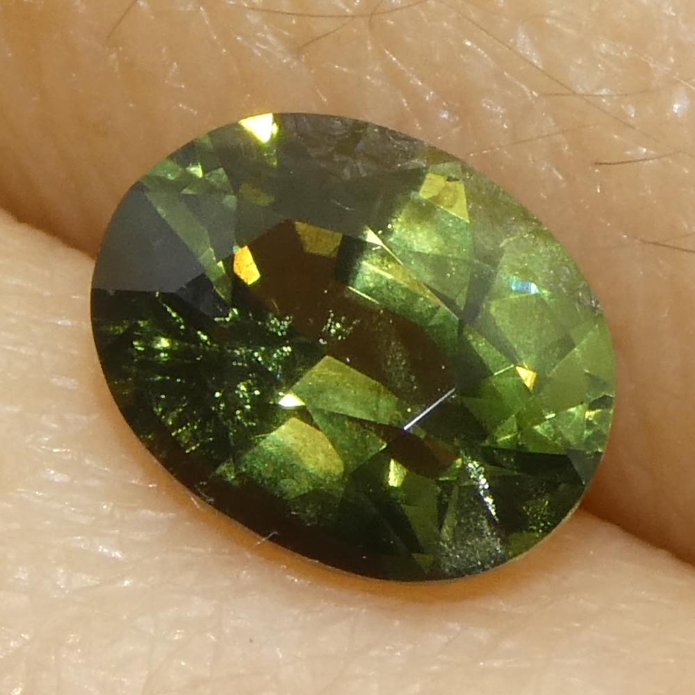 1.28ct Oval Green Sapphire from East Africa (saphir vert ovale d'Afrique de l'Est) en vente 6