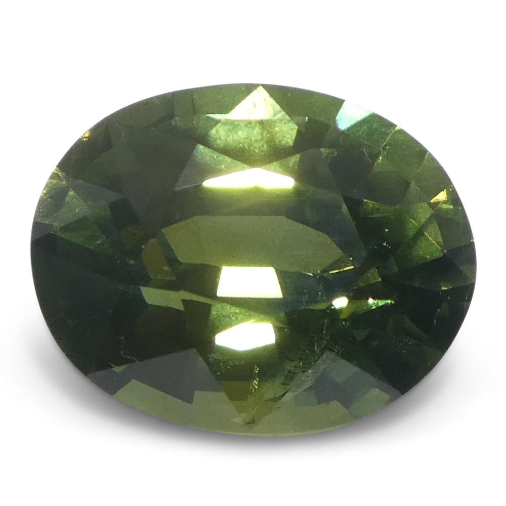 1.28ct Oval Green Sapphire from East Africa (saphir vert ovale d'Afrique de l'Est) Neuf - En vente à Toronto, Ontario