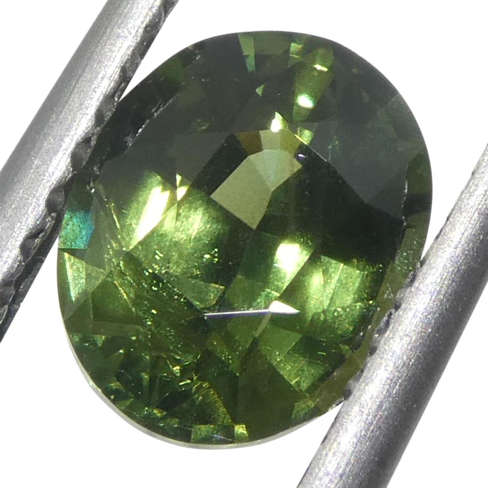 1.28ct Oval Green Sapphire from East Africa (saphir vert ovale d'Afrique de l'Est) Unisexe en vente