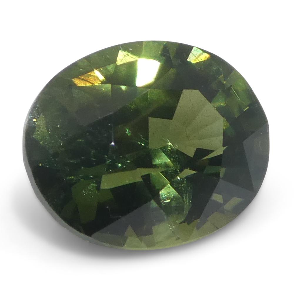 1.28ct Oval Green Sapphire from East Africa (saphir vert ovale d'Afrique de l'Est) en vente 1