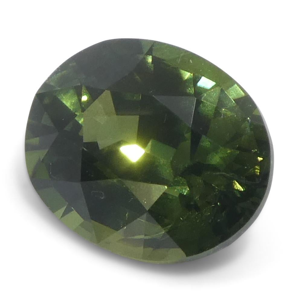 1.28ct Oval Green Sapphire from East Africa (saphir vert ovale d'Afrique de l'Est) en vente 3