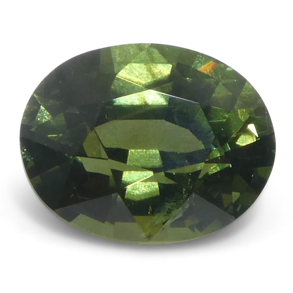 1.28ct Oval Green Sapphire from East Africa (saphir vert ovale d'Afrique de l'Est) en vente 4
