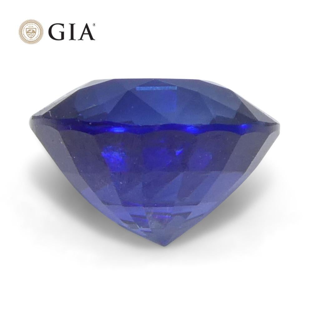 Saphir bleu rond de 1,28 carat certifié GIA, Cambodge   en vente 5