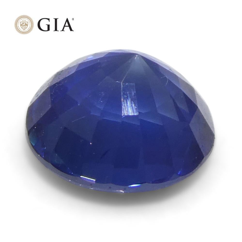 Saphir bleu rond de 1,28 carat certifié GIA, Cambodge   en vente 7