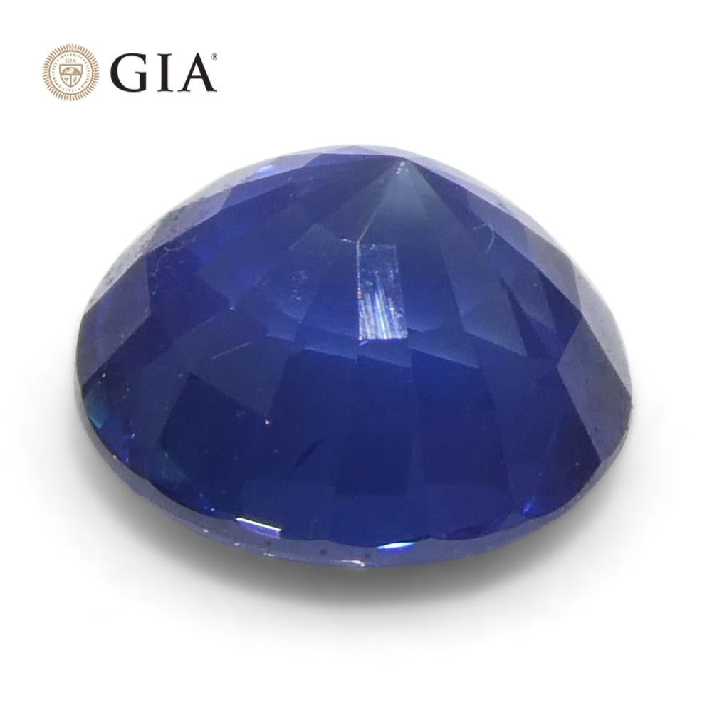 1.28ct Round Blue Sapphire GIA Certified Cambodia For Sale 6