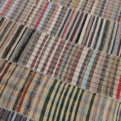 12.8x18 ft Adjustable Vintage Oversize Rag Rug, Handmade Striped Kilim Carpet