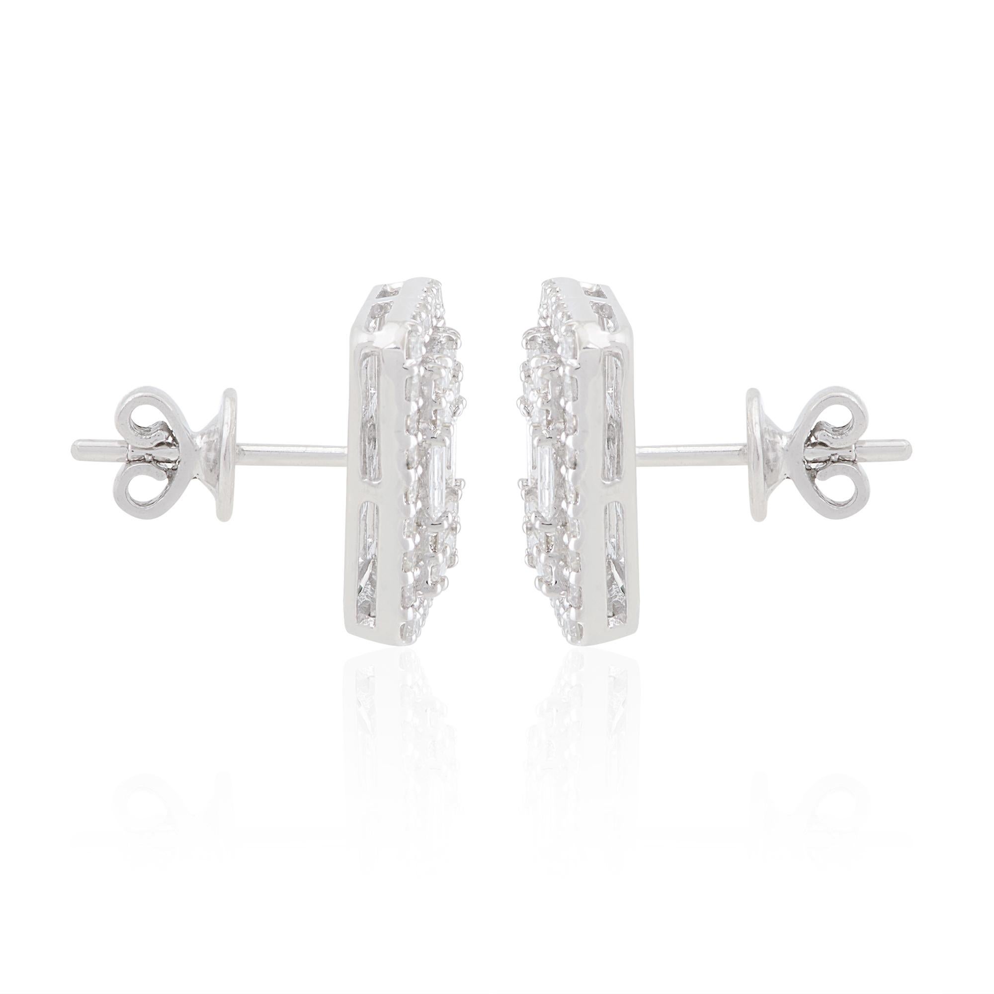 rectangle diamond earrings