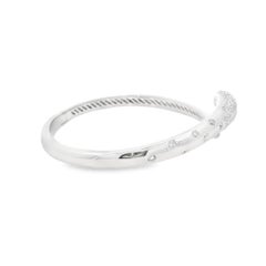 1.29 Carat Diamond Snake Bangle Bracelet 18K White Gold