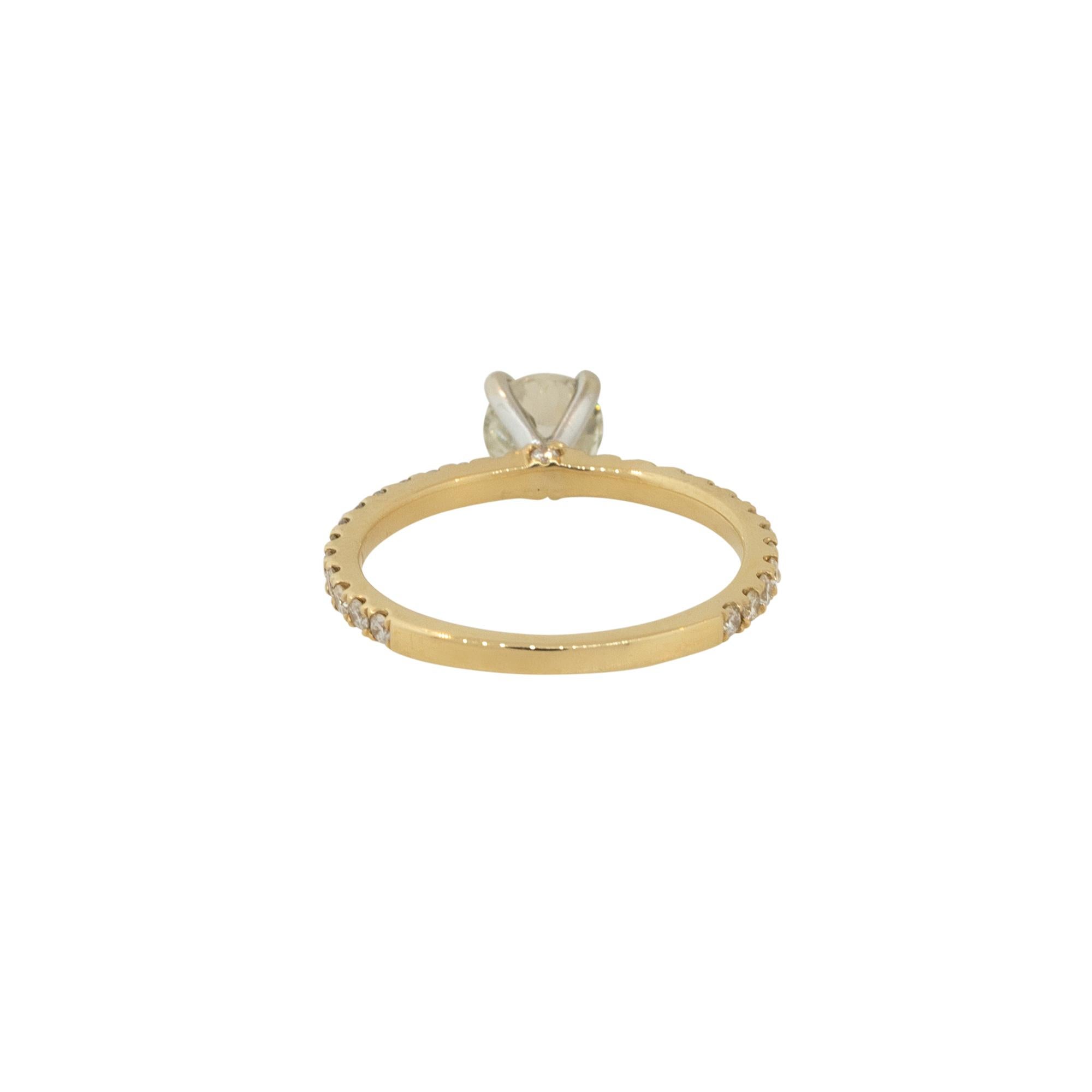 Women's 1.29 Carat Old Cut Diamond Engagement Ring 18 Karat in Stock For Sale