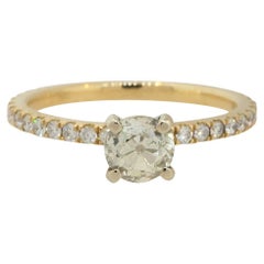 1.29 Carat Old Cut Diamond Engagement Ring 18 Karat in Stock