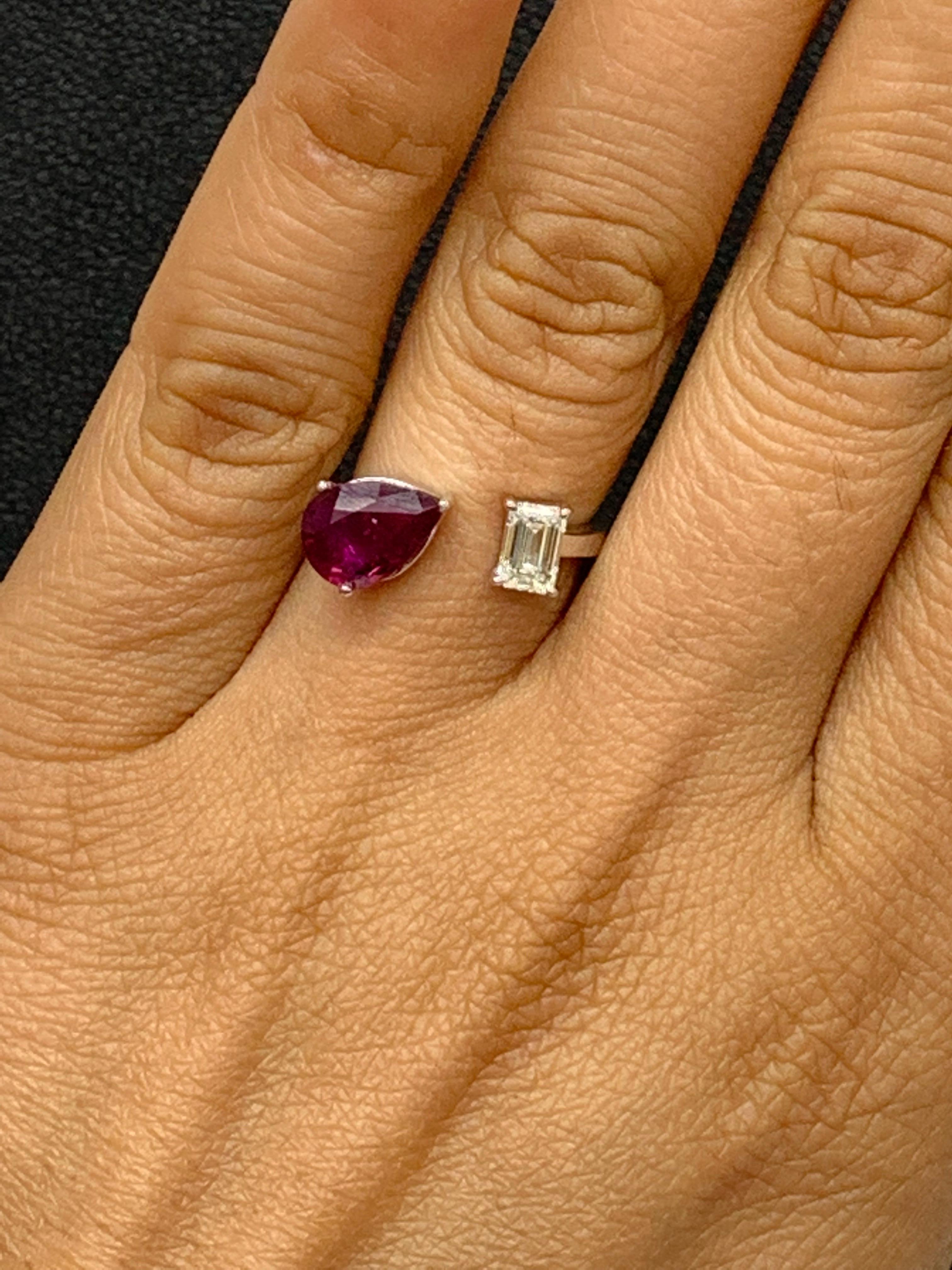 pear shaped ruby ring