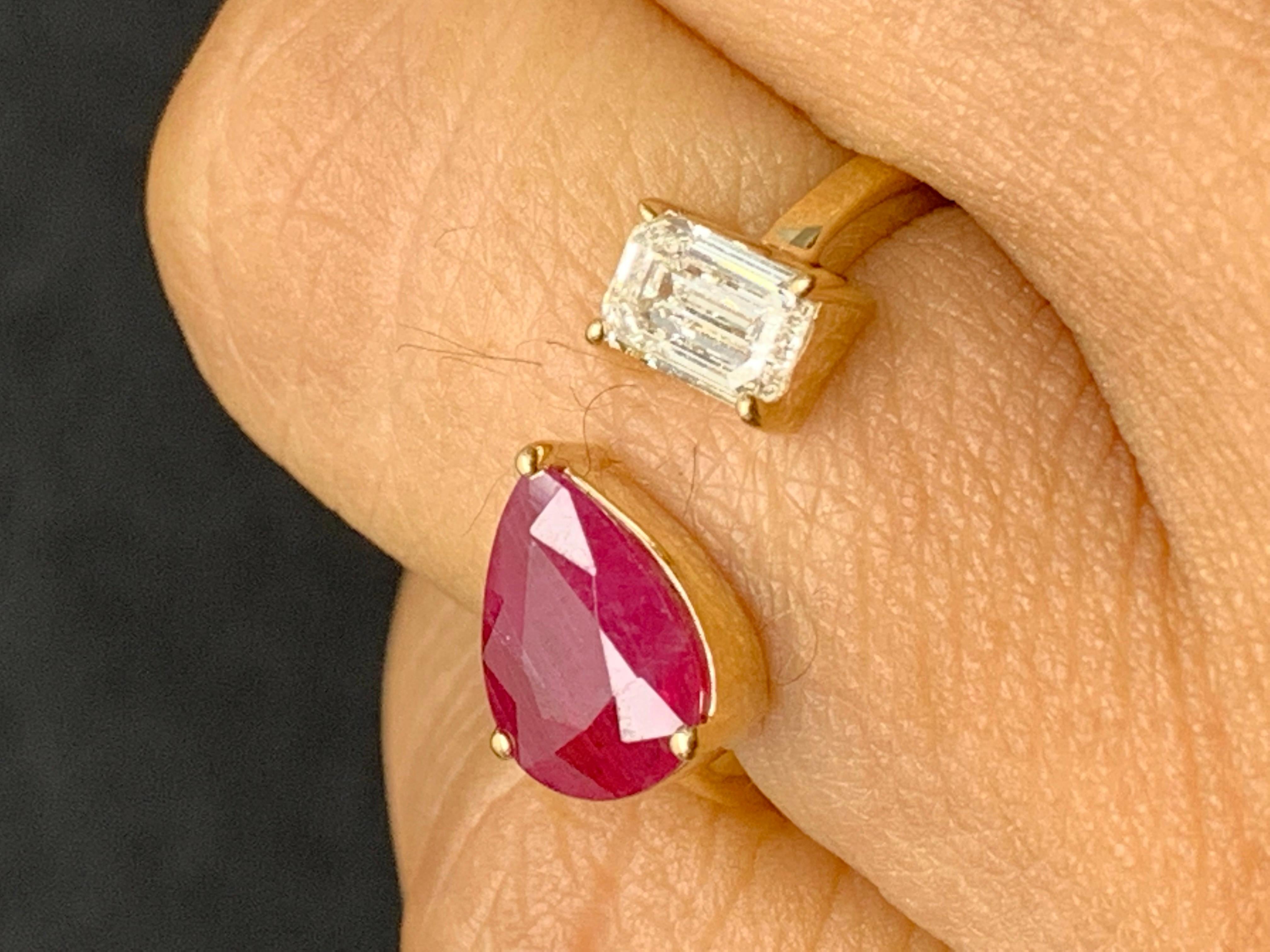 ruby and diamond ring 18ct yellow gold