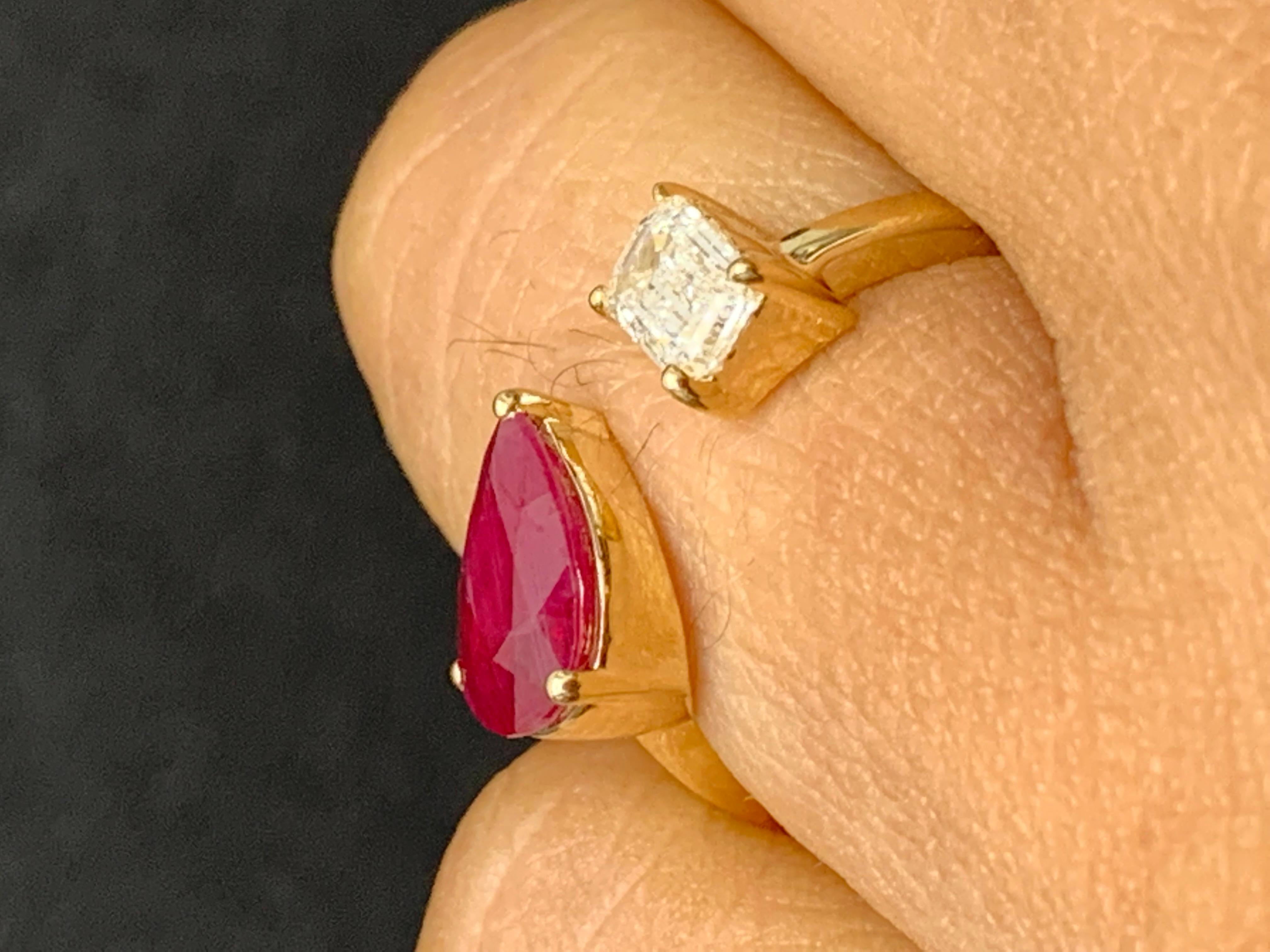 ruby and diamond toi et moi ring