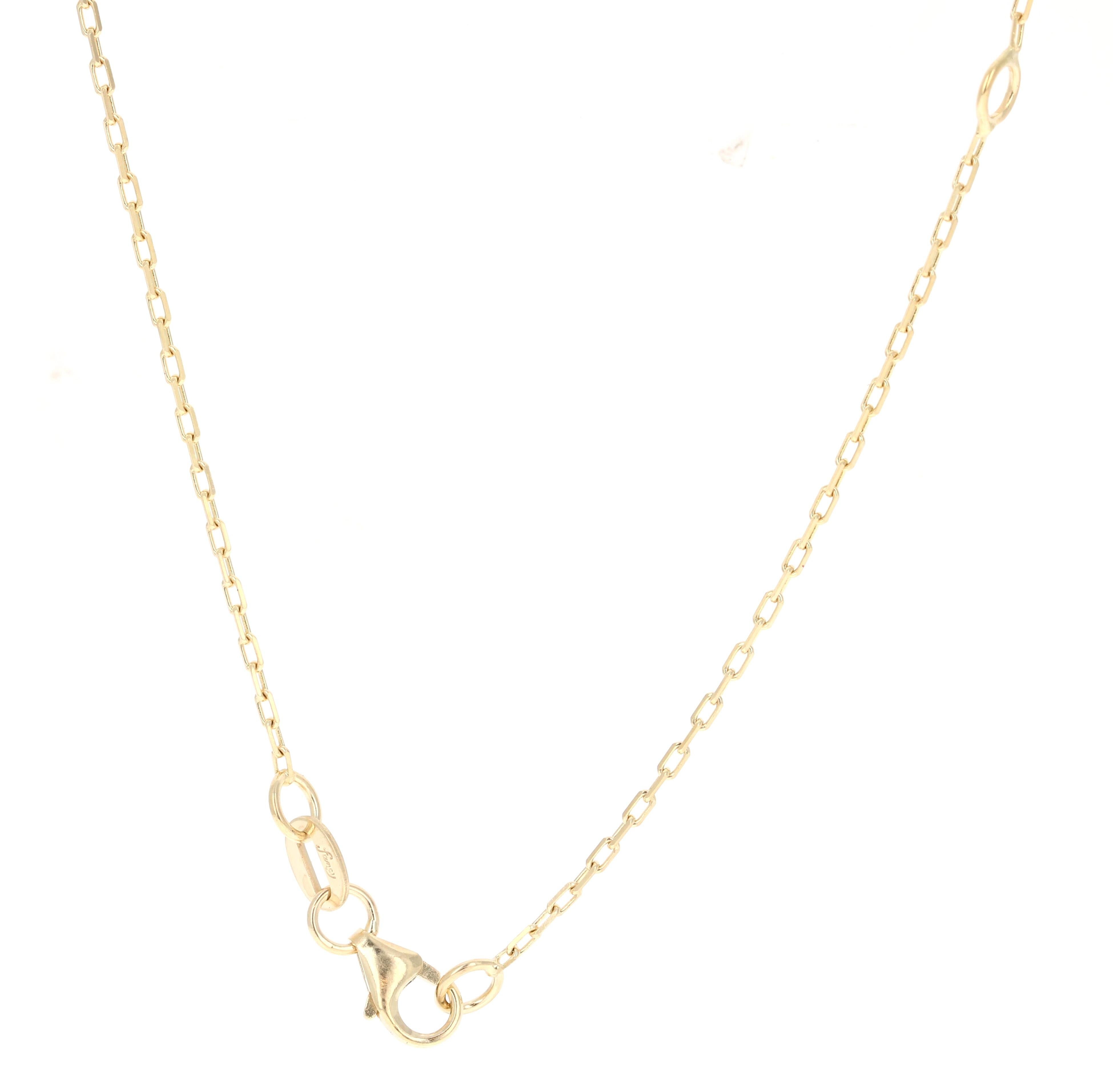 Round Cut 1.29 Carat Rainbow Sapphire Yellow Gold Bar Chain Necklace For Sale