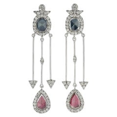 Boucles d'oreilles en or 18 carats avec diamants taille rose de 1,29 carat