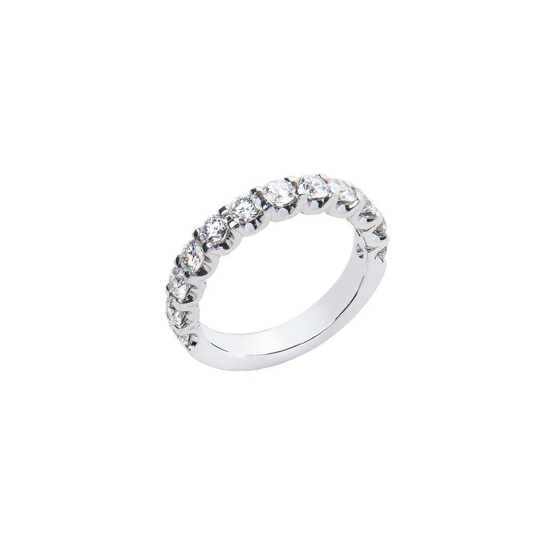 For Sale:  1.29 Carat Round White Diamond F VS Scalloped Claw Set Ring Natalie Barney 4