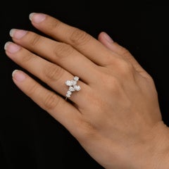 Spectrum Jewels 1.29 Carat SI/H Pear Diamond 14 Karat White Gold Cluster Ring