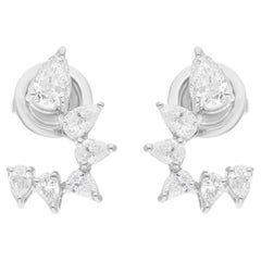 1,29 Karat SI/H Birnenform Brillantschliff Diamant-Ohrringe 18 Karat Weißgold