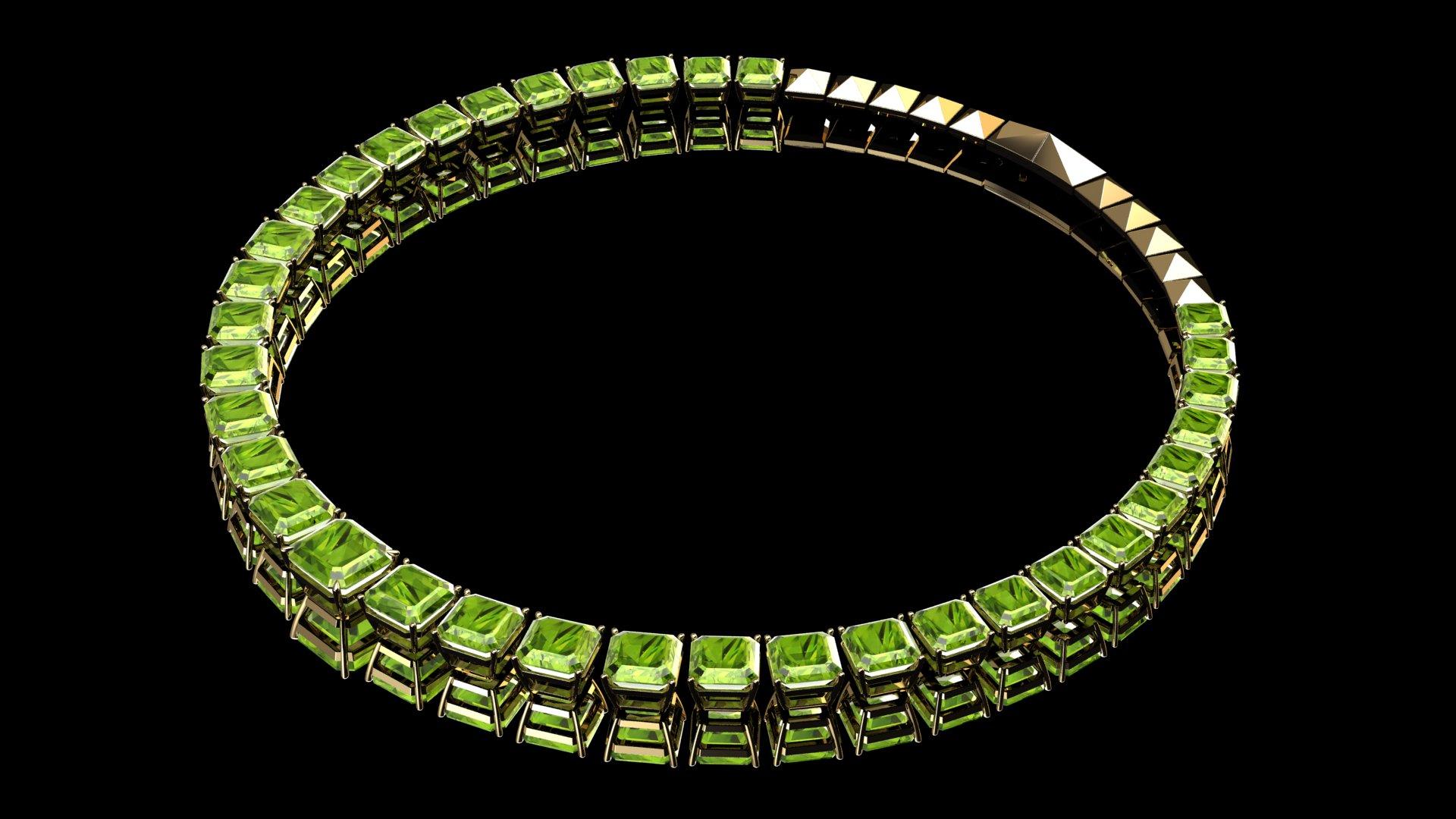 129 Karat Peridot-Halskette, maßgeschneidertes Schmuckstück aus 18 Karat Gelbgold 3