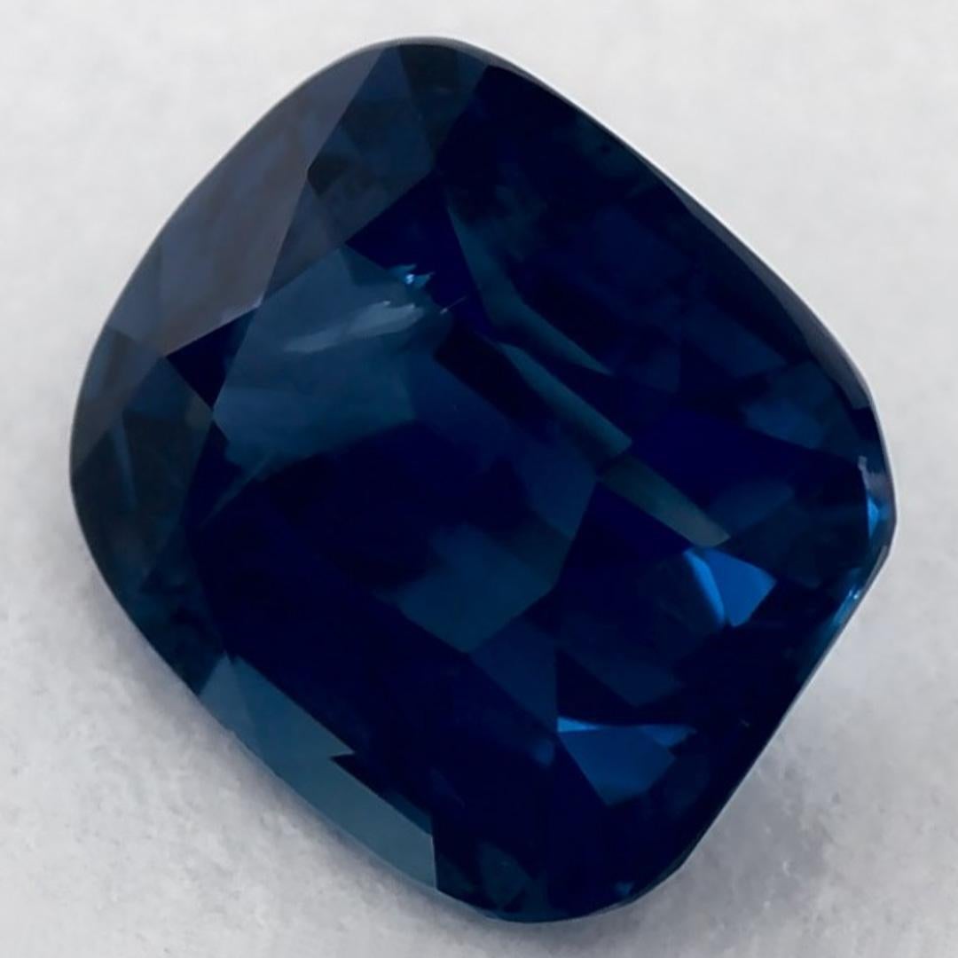 1.29 Ct Blue Sapphire Cushion Loose Gemstone (Kissenschliff) im Angebot