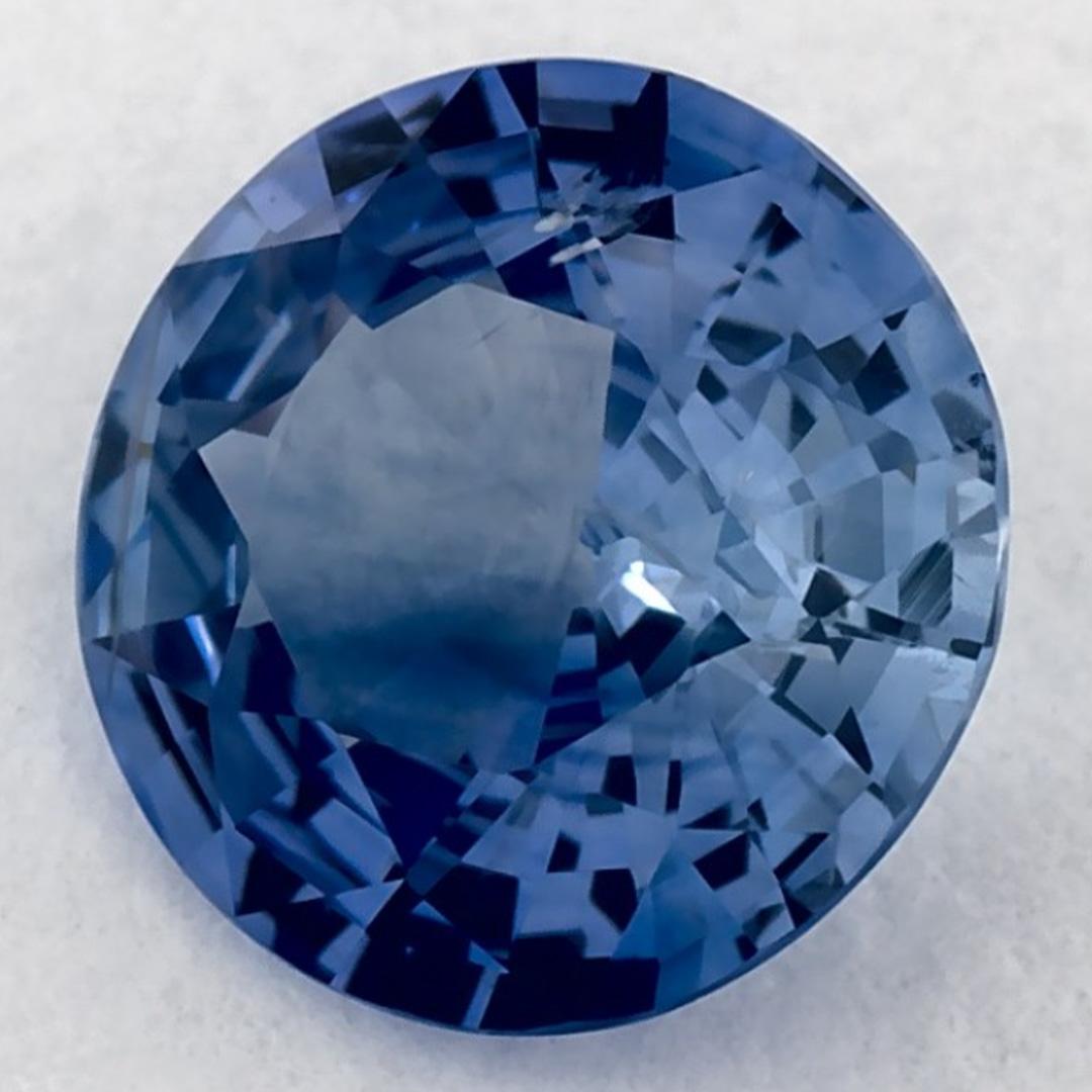 1.29 Karat Blauer runder Saphir, loser Edelstein (Rundschliff) im Angebot