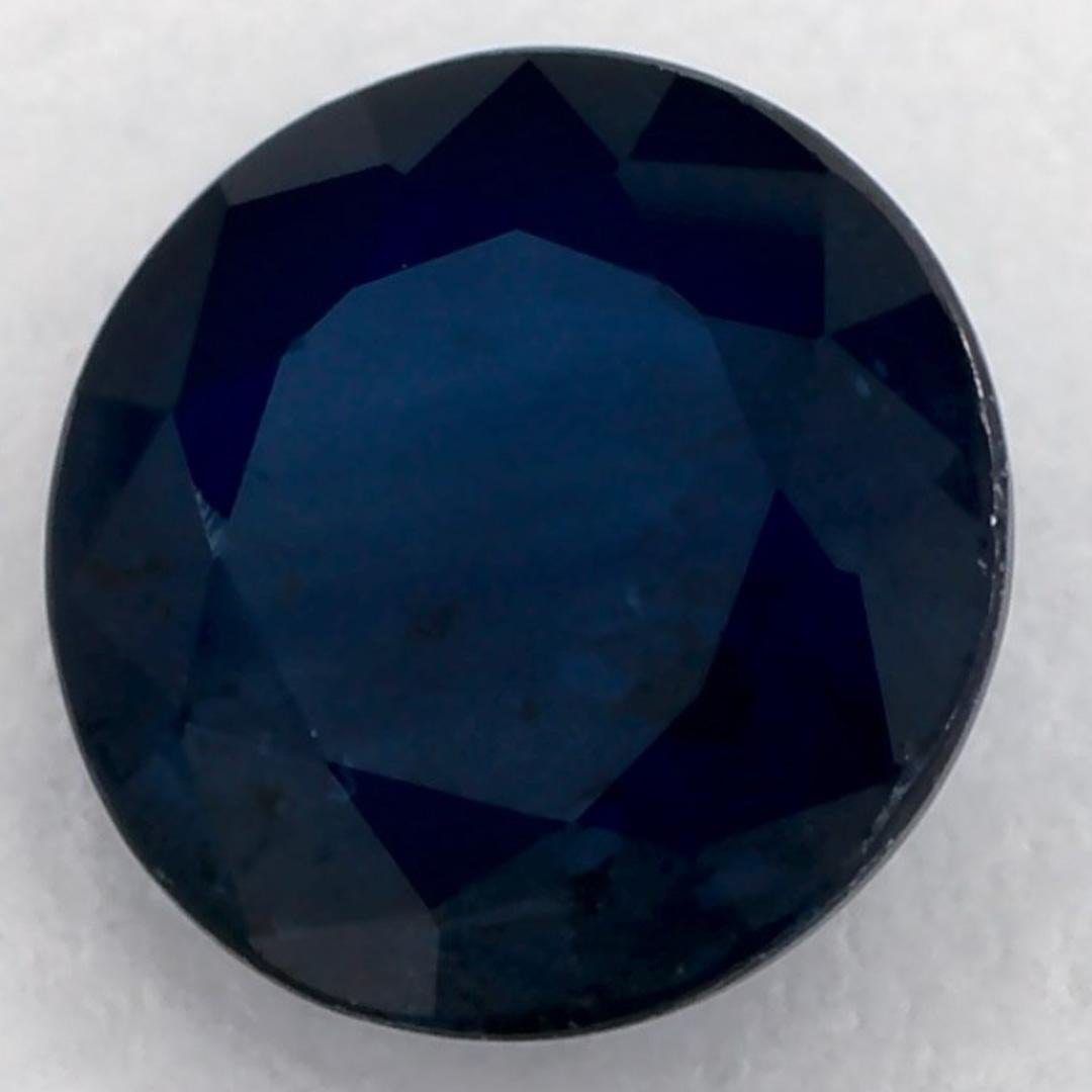 1.29 Karat Blauer runder Saphir, loser Edelstein (Rundschliff) im Angebot