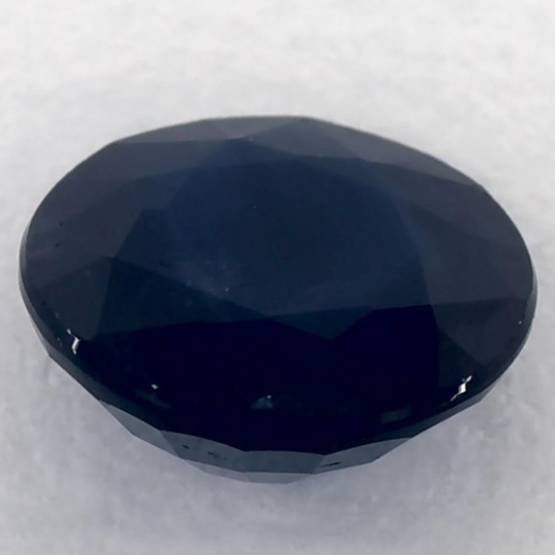 1.29 Ct Blue Sapphire Round Loose Gemstone (pierre précieuse en vrac) en vente 3