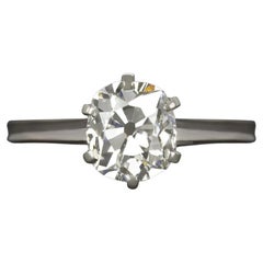 1.29 Ct GIA Certified Old Mine Cut Diamond Engagement Ring 18k White Gold