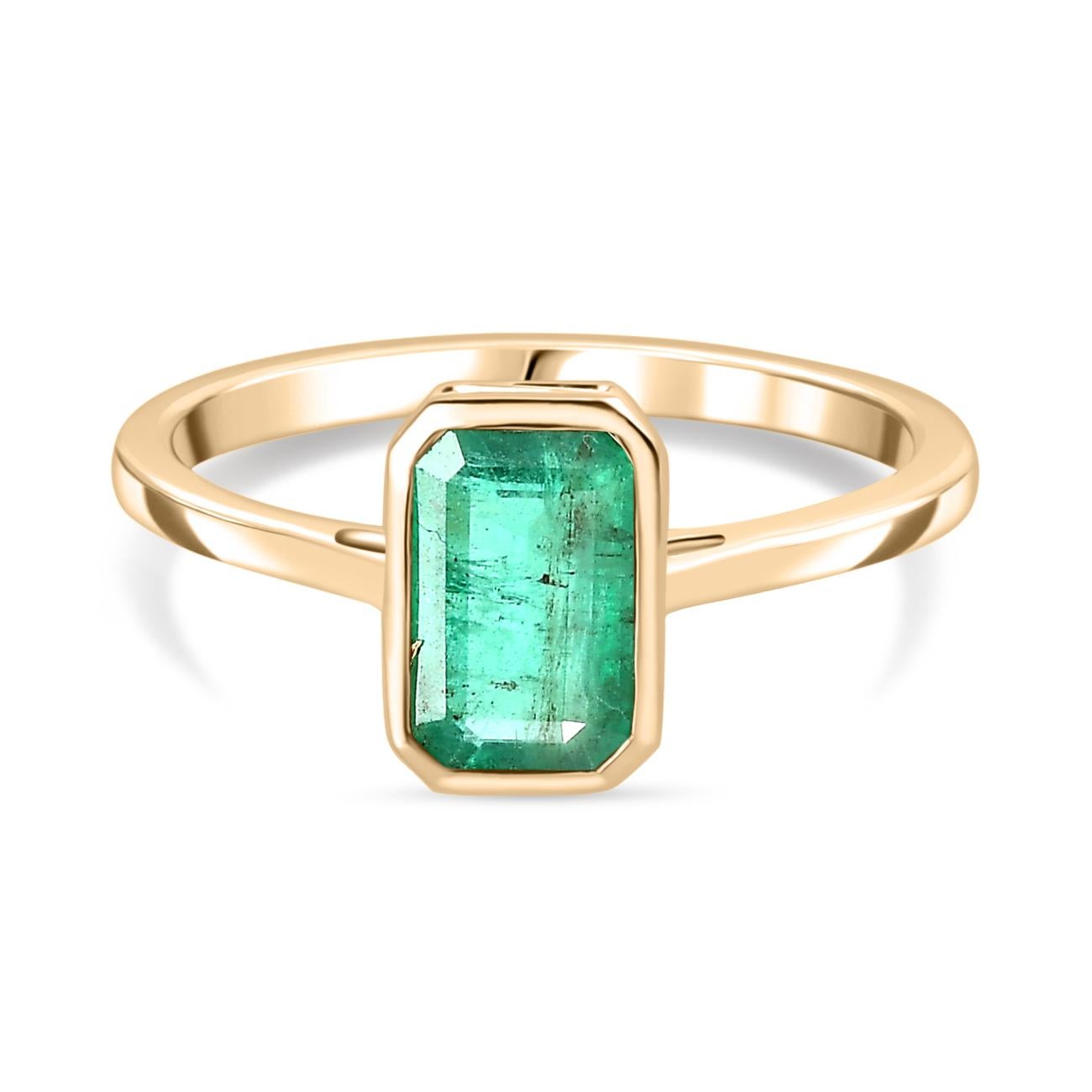 in vendita:  Anello con pietra singola di smeraldo minimalista da 1,29 CTW in oro giallo 14k 7