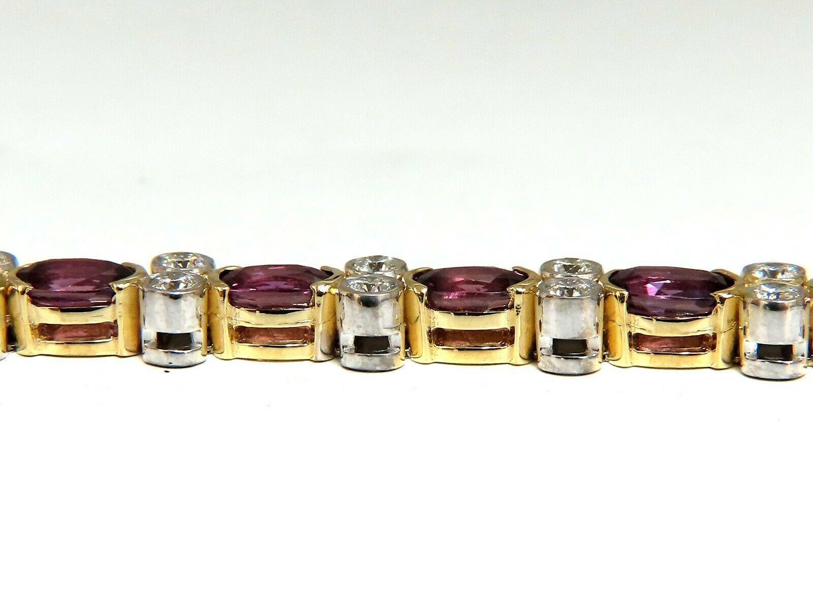 12,90 Quilates Rubí Natural Diamantes Pulsera Bicolor 14 Kilates en Nuevo estado para la venta en New York, NY